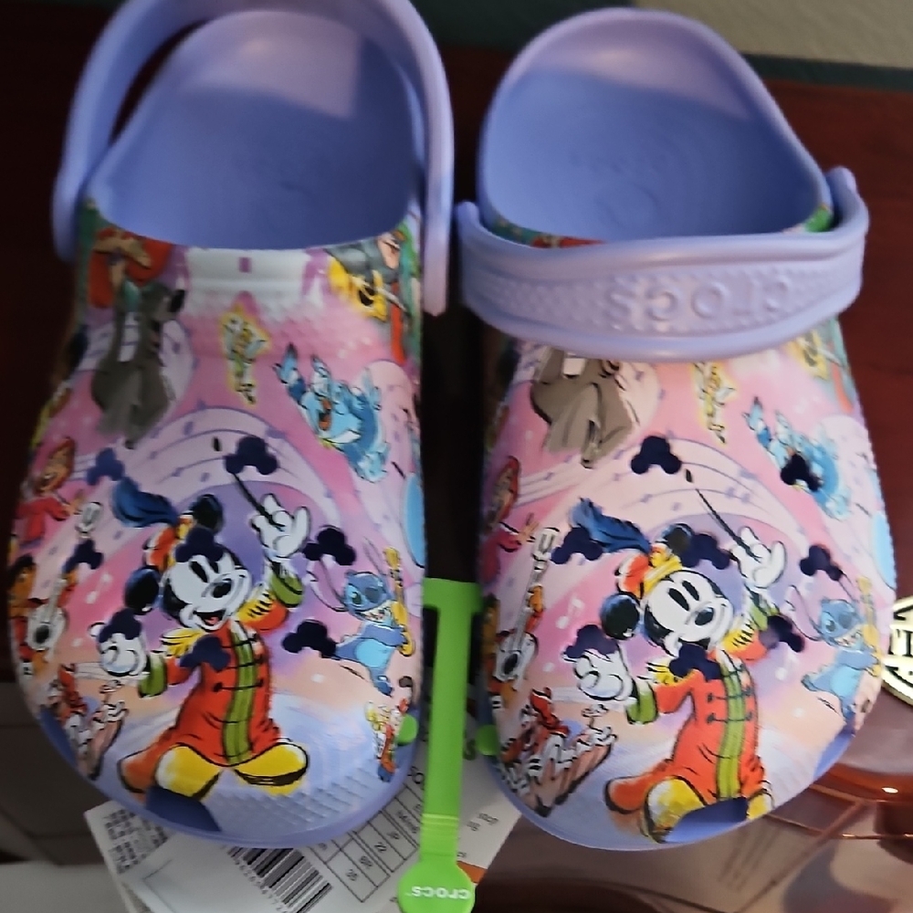 CROCS Purple Sandals with Whimsical Design